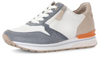 Gabor Damen Low-Top Sneaker, Frauen Halbschuhe,Turnschuhe,Laufschuhe,Freizeit,sportlich,straßenschuhe,Weiss/Nautic/Puder,39 EU / 6 UK