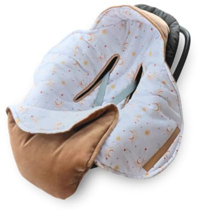 Einschlagdecke Babyschale Kinderwagen: Velours-Bambus-Decke für Autositz, Kinderwagen und Wanne. babydecke für Kinderautositz universal Winter Baby Decke für Buggy Autositz (Honey Moon)