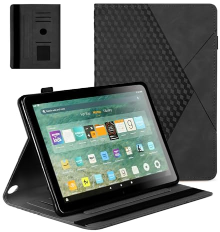 Yingphia Case for Fire HD 8(10/12/14 Gen, 2020/2022/2024), Multi-Angle Stand with Card Slots Auto Wake/Sleep, TPU Material (Black)