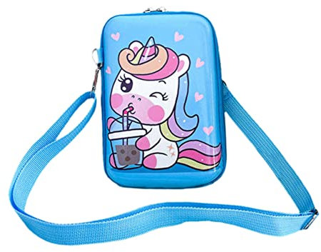 Veemoon Tasche Für Mädchen Cartoon-Einhorn-Muster Einzelne Umhängetasche Für Junge Mädchen Mit Reißverschluss Leicht Zu Tragen
