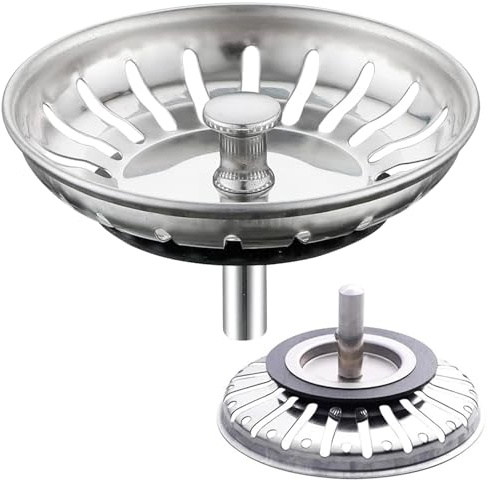 Galenecx Tappo Lavello Cucina, 82mm Tappi Lavandino Cucina in Acciaio Inossidabile, Tappi Lavandino Bagno, Filtro lavandino per lavello per Lavello Della Cucine, Vasca da Bagno