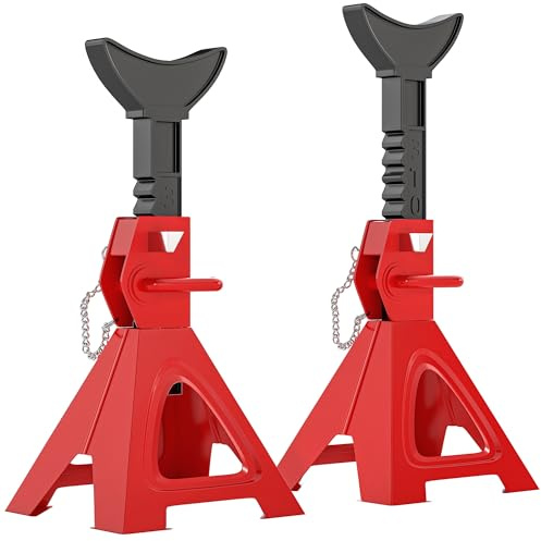 HOMCOM Unterstellbock 3 Tonnen Traglast 2 Stück 290 mm bis 410mm PKW Rot