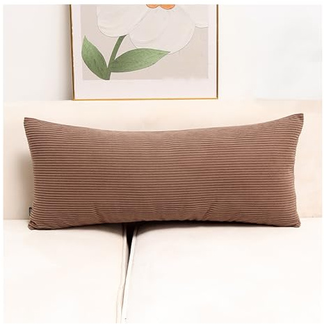 Kissenbezug 30x50 30x60 30x70 für Nackenstützkissen, Kissenhüllen 40x60 Couch, Rechteckig Sofakissen 50x70 Bezug Grau Beige Zierkissenbezug, Kissenhülle für Couch Sofa(Kaffee,30x90cm)