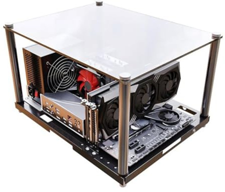 Zicojia Prueba de PC: Banco de Pruebas de Chasis Abierto para Rack, Abierto, Computadora para Juegos DIY, Carcasa Abierta, Compatible con Placas Base ATX/MATX.