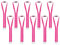 Karteo Schlüsselband pink mit Doppelkarabiner [10 Stück] Lanyard mit 2 Karabiner Haken und Sicherheitsverschluss für Ausweishüllen