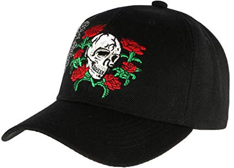 Nyls Création Baseball Cap Totenkopf und Rosen – Herren, Schwarz , Einheitsgröße