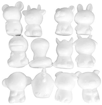 NUOBESTY Spielzeug 12st Tiermodelle Zum Styroportiere Zum Basteln Styropor Selber Machen Tiere Aus Tierkunst Schaumstoff-tierformen Schaumtierhandwerk Diy Weiß Skulptur Modellieren Kind
