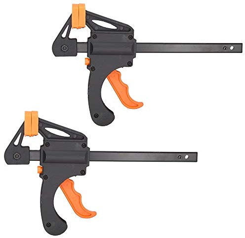 Edward Tools QUICK GRIP Clamps for Woodworking/Ratchet Clamps - 6” Mini Bar Clamp with Spreader Bar - One Handed Trigger Design - Homeowner/Contractor Grade - Non Marring Pads (2)