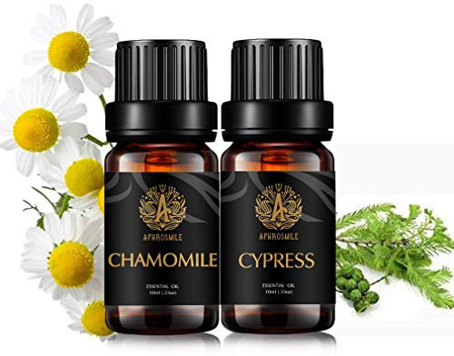 Aromatherapie Zypresse ätherisches Öl Set für Kerze & Seife machen, 100% reine Kamille ätherisches Öl Kit für Massage, 2X10ml therapeutische Grade Kamille Öle für Diffusor, 100% reine Zypressöle kit