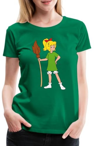 Spreadshirt Bibi Blocksberg Mit Ihrem Besen Kartoffelbrei Frauen Premium T-Shirt, M, Kelly Green
