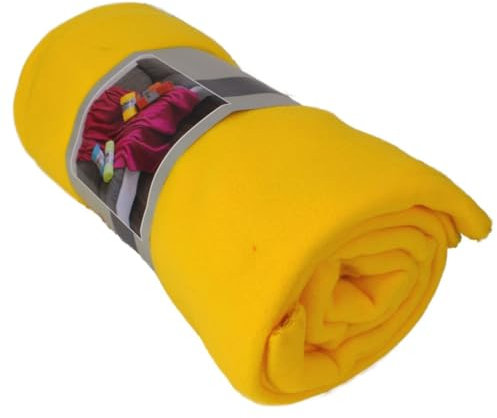 Fleecedecke Polarfleece versch. Unifarben 130x170cm Wohndecke Schlafdecke Decke, Farbe:gelb