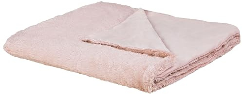 Beliani Dekorative Tagesdecke rosa 180 x 200 cm zweiseitig Gelik