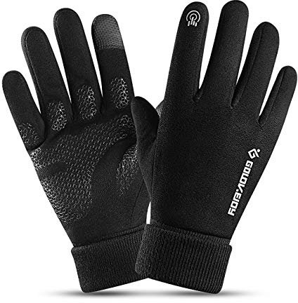 TAGVO Winter Lauf handschuhe,winddichte thermische Anti-Rutsch-Touchscreen-Handschuhe aus Wildleder, Kaltwetter Outdoor-Sport Camping Wandern Laufen Radfahren Radfahren Fahrhandschuhe für Damen Herren