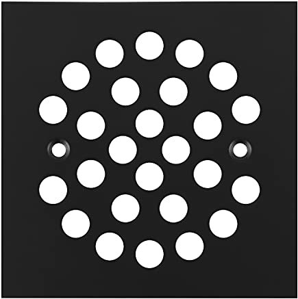 VOURUNA Rejilla Sumidero Cuadrada de Repuesto para Desagüe de Ducha de 4-1/4 Pulgadas, Color Negro