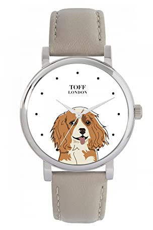 Toff London Cavlier King Charles Kopf Hund Uhr Damen 38mm Gehäuse 3atm wasserdicht Custom Designed Quarz Uhrwerk Luxus Modisch