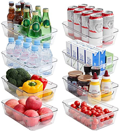 Lifewit 8 Organizer Frigorifero, Contenitori Frigo Salvaspazio, Dispensa Cucina Trasparenti, Accessori Frigorifero, Kitchen, Contenitori per Freezer, Senza BPA