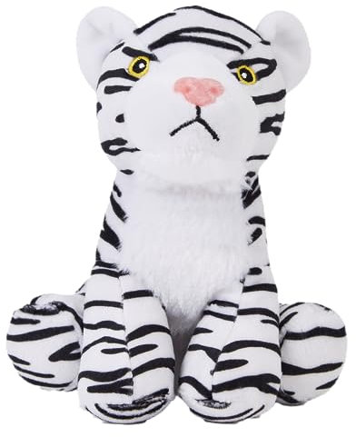 Zappi Co Weiches und Flauschiges Plüschtier für Kinder – Plüschtiere, perfekt für Spielbegleiter, kuschelig und angenehm für Kinder (12-15 cm) (weißer Tiger)