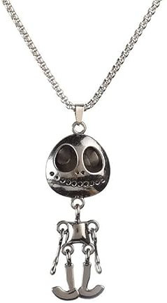 Alien-Halskette für Damen und Herren, Silber, Edelstahl, stilvoll, kantig, Punkrock, Hip Hop, Goth, Gothic, einzigartig, Kpop, cool, Alien-Skelett, Totenkopf-Anhänger, Halskette für Teenager, Jungen