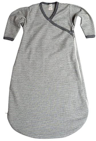 Lilano, Wickelsack Ringel, 70% Wolle (kbT), 30% Seide, 210 gr./m² (Hellgrau/Natur, 62-68)