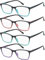 EFE 4er-Pack Lesebrille für Damen Schwarz Matt Hochwertig Rechteckig Komfortables Leser Wert Lesebrille Federscharniere Vintage Herren Lesebrille leichte Blendschutz-Computerspielleser