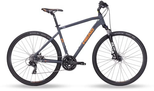 HEAD Herren I-Peak I Crossbike, Grau matt/orange, 55 cm