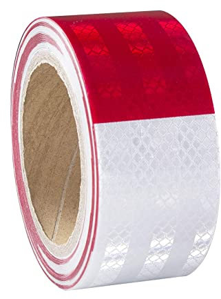 XFXIA Reflektorband Rot Weiß Warnklebeband Klebeband 20m x 5cm Reflektierend Reflektorband Selbstklebend Sicherheitsband-Conspicuous Warning Tape für Fahrzeuge,Autos,Anhänger,Boote