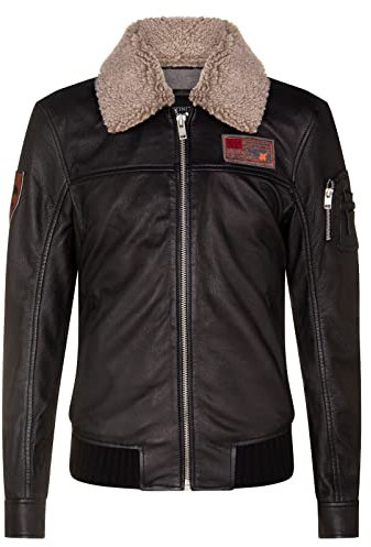 Men's Black Leather A2 Flight US Air Force Pilot Bomber Jacket S