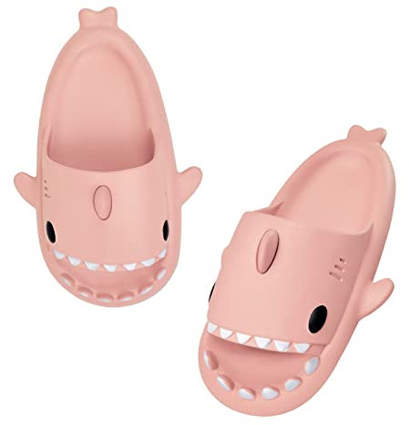 MUYOGRT Chaussons de Requin Hommes Femmes, Shark Slides Slippers Requin Pantoufles de Cloud antidérapantes pantoufles de requin unisexe mignon pantoufles de nuage d'été d'intérieur extérieur