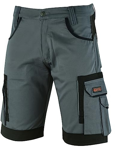 WrightFits® Olympian Work Shorts Men Safety Combat Summer Cargo Shorts Multi Pockets Triple Stitched Heavy Duty Durable Workwear Combat Short for Men UK(42w) Grey