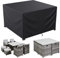 LCGOD Housse Salon de Jardin, 600D Oxford Tissu Housse Table de Jardin Protection pour Tous Les Temps, pour Ensembles de Table et de Canapé avec Corde et Boucle Verrouillage (200 x 200 x 90cm)