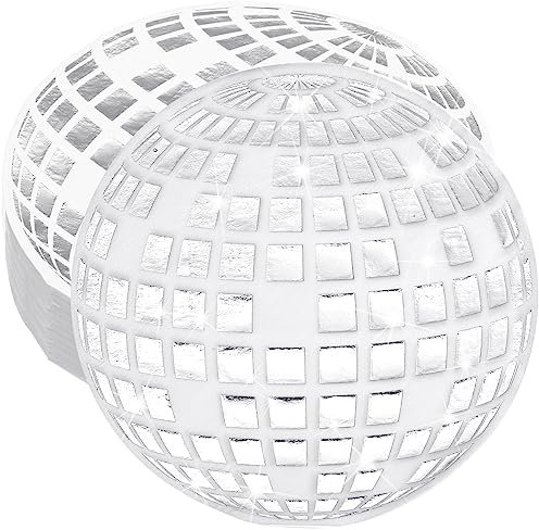 Teling 100 Stück 16,4 cm Silberfolien-Servietten, Einweg-Servietten, Getränke-Servietten, Weihnachtsfeier, Papierservietten, Party-Dekorationen für Hochzeit, Geburtstag, 80er, 90er, Disco-Party,