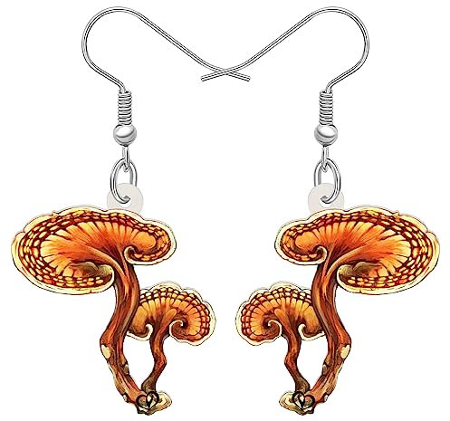 BAMAY Acryl Anime Pilz Ohrringe baumeln Schmuck Erklärung Ohrringe für Frauen Mädchen Geschenke Pflanze Blumen Ohrringe (Braun 494)
