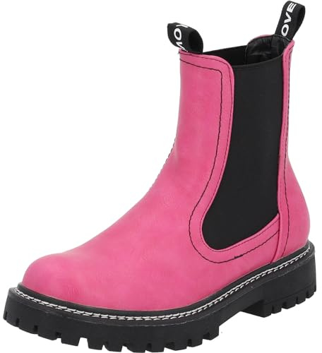 Palado Chelsea Boots Damen Dedej - bequeme Boots - leicht gefütterte Stiefel für Herbst & Winter - modische Stiefeletten Pink UK4,5 - EU37