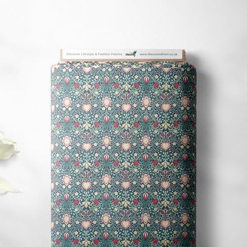 William Morris Designerstoff, 100 % Perkal-Baumwolle, klassisches Druckdesign, Quilten, Handwerk, Kleid, hochwertiges Nähmaterial, 112 cm breit (Meterware, persisch)