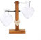 Herzförmige Hydrokultur-Glasvase, Glasvase mit Holzrahmen, Herzförmige Glasvase mit Holzständer, Blumenvase für Zuhause, Garten, Büro, Hochzeitsdekoration (2)
