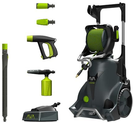AVA Master P80 XL Pressure Washer, High Power Jet Washer For Car, Garden & Patio, 160 Bar 600 L/H 2800 W, Incl Patio Cleaner, Zero-Force Gun, Follow-Me Hose Reel, Zoom Lance