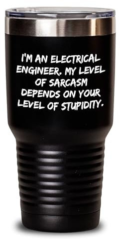 Ingegnere Elettrico Sarcasmo Regali Compleanno Nero Tumbler 20oz 30oz