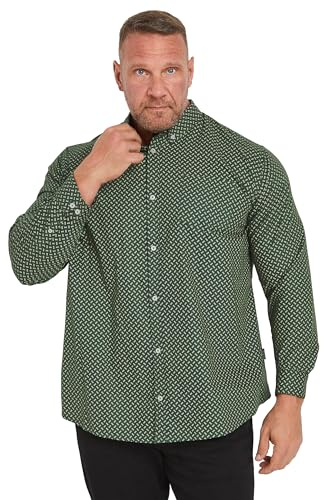 BadRhino Big & Tall Geometric Print Party Shirt - Men's - Plus Size Curve Green