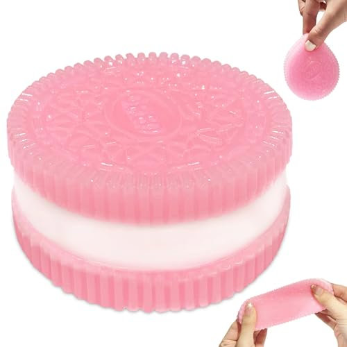 Squishy Anti-Stress-Spielzeug Keks, Squeeze Toy für Stressabbau, Süße Squishy Stressbälle, Fidget Spielzeug Freunde und Familie (Rosa)