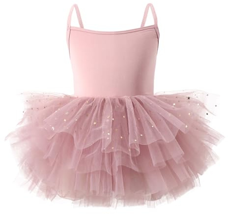 LYZOURBB Baby Girls Camisole Tutu Dresses Strap Shiny Tulle Ballet Leotard Ballerina Costume for Dance Girls 1-6 Years