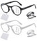 Roinaid 2 Pack 200° Faltbare Gleitsichtbrille Herren,Antiblaues Licht Multifokale Intelligente Brille,für Büroarbeiten und zum Lesen von Büchern (Leuchtend Schwarzer Rahmen,Grau-Weißer Rahmen)