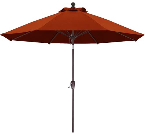 MasterCanopy 270 cm Premium Olefin Sonnenschirm | 5-Jahres-Non-Fading, Neigungsverstellbar, UPF50+ Sonnenschutz, mit Kurbel, für Patio, Garten, Terrasse, Markt