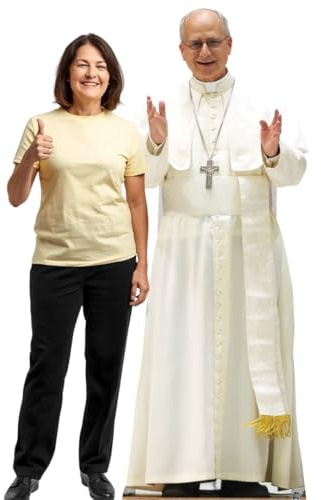 Star Cutouts SC4620 Pope Leo XIV Lifesize Cardboard Cutout 176cm – Religious Celebration Display for Baptism, Communion & Confirmation Gifts