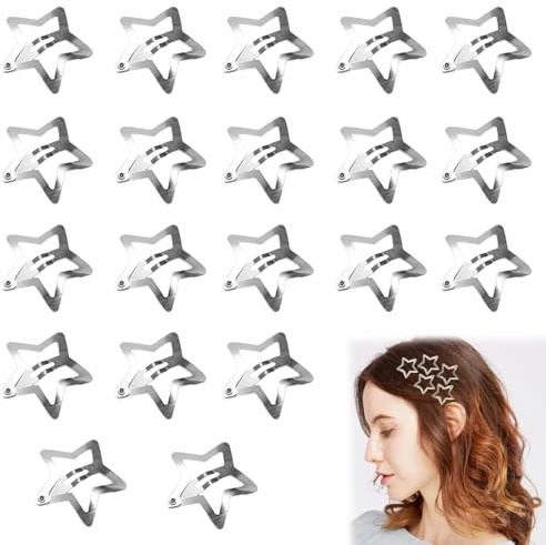 GHPKOTW 20 Pezzi Forcine, Mollette Metalliche per Ragazze, Mollette a Stella Antiscivolo, per Matrimonio, Ballo di Fine Anno, Festa