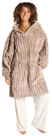 OHS Blanket Hoodie, Mothers Day Gifts Super Soft Warm Cosy Ribbed Fleece Oversized Hoodie Women Wearable Blanket Hooded Snoodie Giant Sweatshirt Gifts for Women Adults Men Teens Big Pocket, Mink