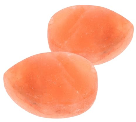 Garneck 2pcs Natural Mineral Salt Soap Heart Shape Stone Mountain Salt Massage Stone for Body Care Skin Exfoliator Bar