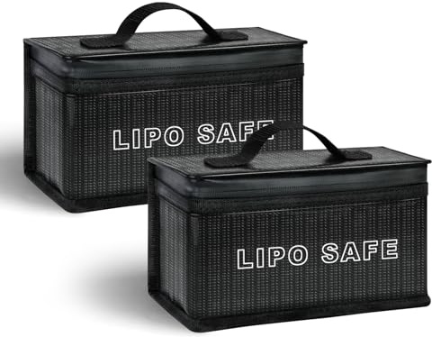 AOOSU Lipo Safe Bag, 2 Stück Feuerfeste Box für Akku Tasche Feuerfest, LiPo Akku Sicherheitstasche Explosionsgeschützte Lipo-Sicherheitstasche für Ladung Und Transport
