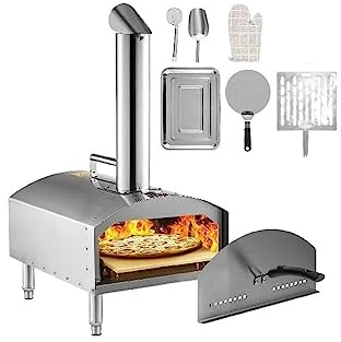 Horno de Pizza portátil 12 de acero inoxidable grado alimenticio leña for barbacoa al aire libre Picnics hornear, pan, camarones, salchichas Funcionamiento Estable