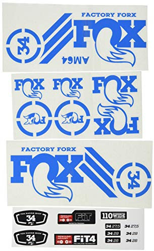 Ecoshirt O8-D3W1-3M2B Autocollants Fork Fox 34 Am64 Autocollants Fourche Gabel Fourche Bleu