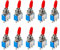 PerfectHD Mini Kippschalter - rote Plastikkappe - Minischalter - 3 Kontakte - WippSchalter - 6A 125V - 3A 250V - blau - 10er-Set - 8 Varianten